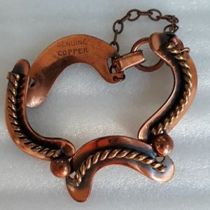 VTG Modernist Copper Bracelet Organic Wave Design